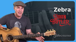 How to play Zebra by John Butler - Guitar Lesson Tutorial Aussie Rock Classic SB-504