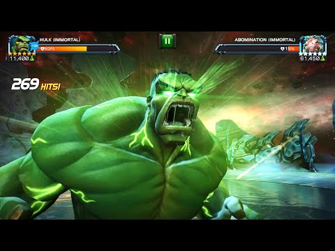 Marvel Contest of Champions: Hulk (Immortal) Vs Abomination (Immortal)