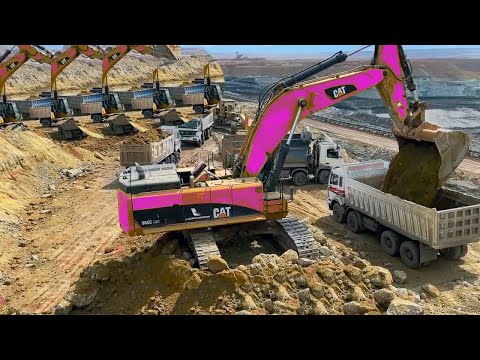 EXCEPTIONAL POWER OF CATERPILLAR 385C EXCAVATORS WHEN SERVING MINE LAND LOADING DUMP TRUCK WORK
