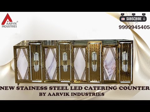 Latest Design Of Stainless Steel LED Catering Counter