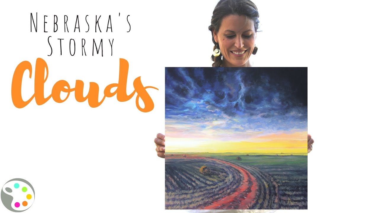 How to Paint Stormy Clouds with Sunset | Sky Painting Tutorial