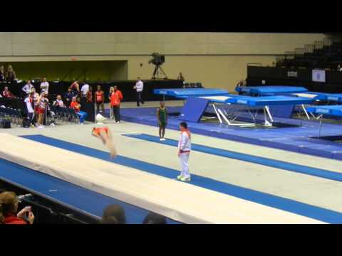 2014 Worlds Tumbling Yujie Yang CHN 1st pass Prelims Women