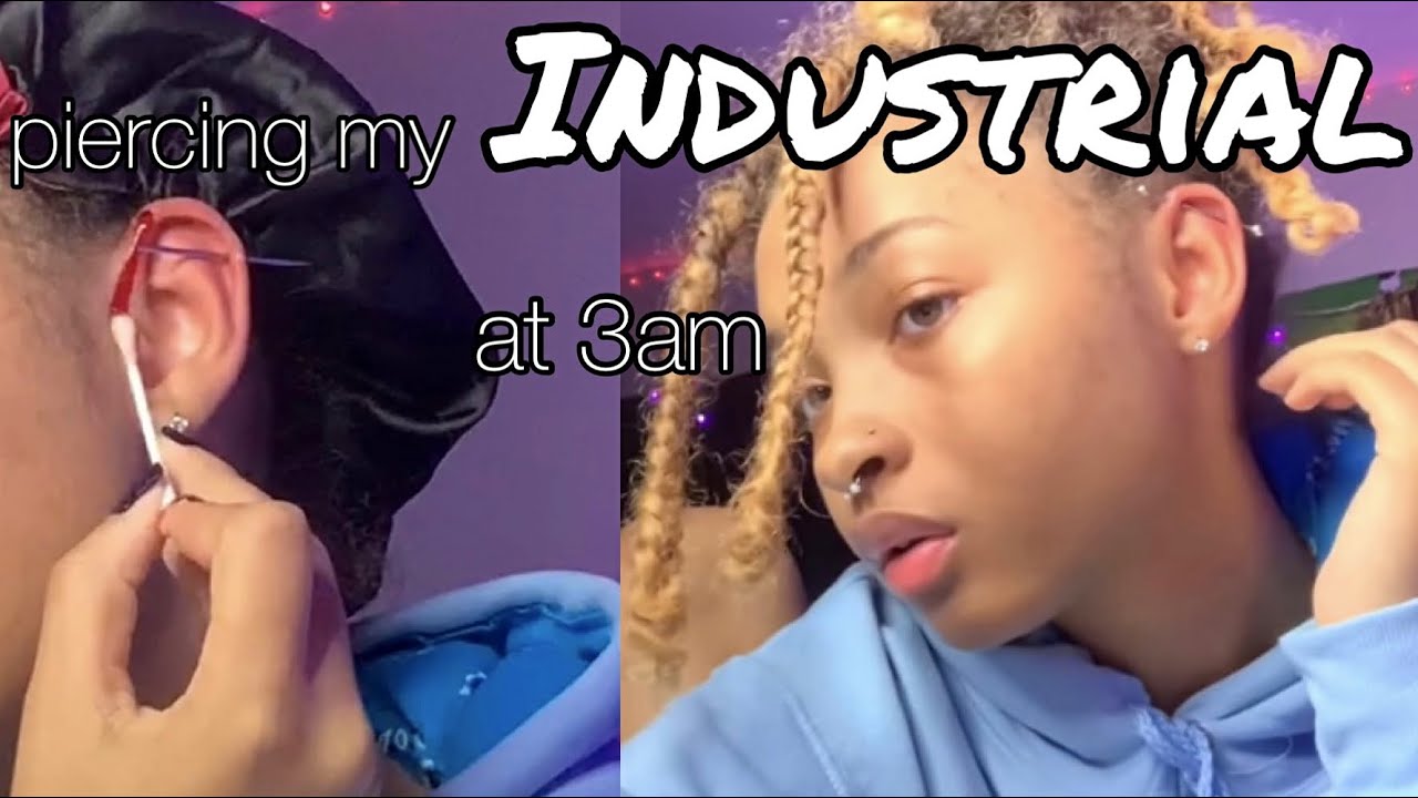 piercing my industrial at 3am | aiyana katori