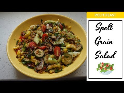spelt salad with colorful veggies