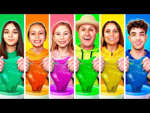 MANGIAMO SOLO CIBO DEL COLORE DEL NOSTRO SLIME PER 24 ORE CON I NOSTRI AMICI!