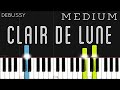 Debussy Clair De Lune MEDIUM Piano Tutorial