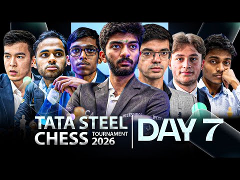 Tata Steel Chess Masters 2026 | Day 7 | Gukesh vs Anish, Pragg vs Bluebaum, Arjun vs Erdogmus