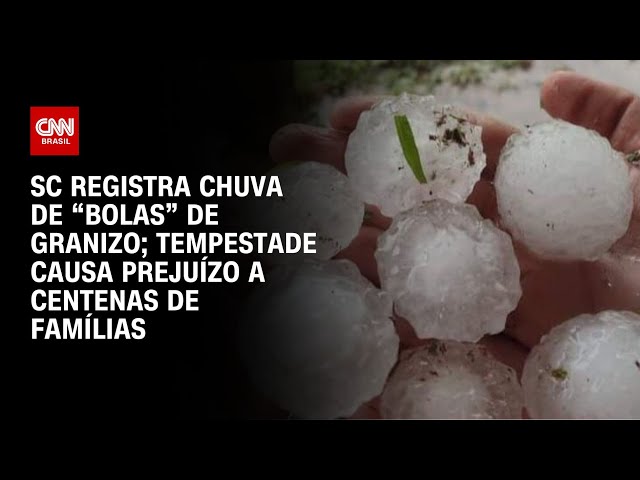 SC registra chuva de “bolas” de granizo; tempestade causa prejuízo a famílias | CNN NOVO DIA