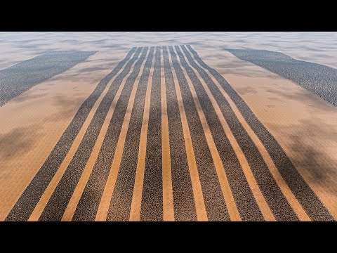 10 LINES OF AMERICAN ASSAULT SOLDIERS vs 100.000 TROLLS - Ultimate Epic Battle Simulator UEBS 2