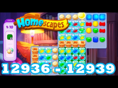 Homescapes Level 12936 - 12939 HD 3 - match puzzle Gameplay | android | IOS | 12937 | 12938