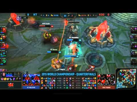 KT VS KOO Last Moment of Game 1 Quarterfinals Worlds 2015