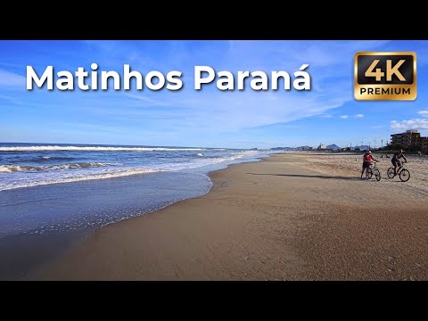 Praia de Matinhos (Litoral-PR) | Fim de tarde incrível em 4K passeio relaxante no mar.