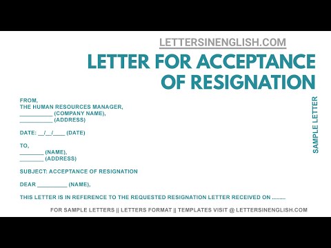 YouTube video about Sample resignation letter acceptance