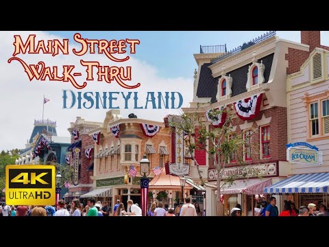 Main Street Walking Tour at Disneyland 4k