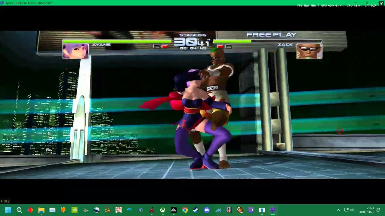 SEGA NAOMI FLYCAST -  WIDESCREEN  - DEAD OR ALIVE 2 -TIME ATTACK MODE - AYANE - C1 -  4K UK ARCADES