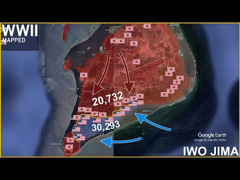 Battle of Iwo Jima in 1 minute using Google Earth