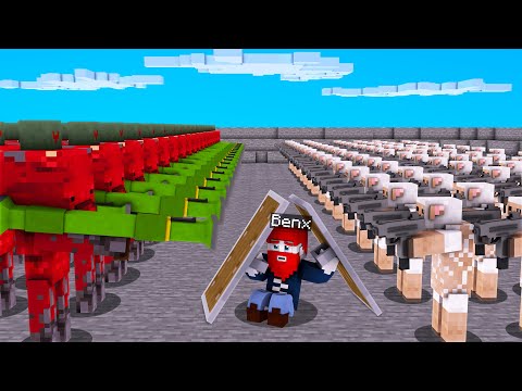 Benx - Benx Weapons Army vs. Elina Weapons Army (Minecraft)