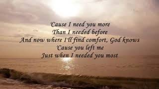 Just When I Needed You Most - Dolly Parton (Lyrics)