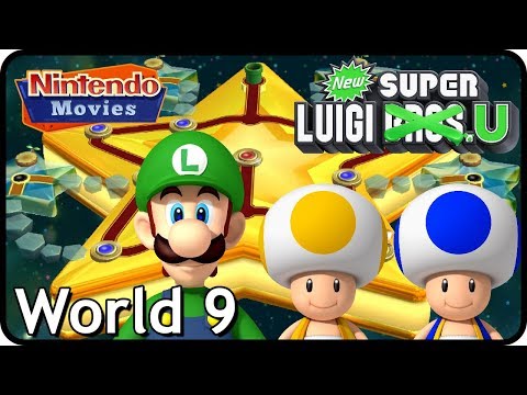 New Super Luigi U - World 9 - Superstar Road (3 Players, 100% Walkthrough)
