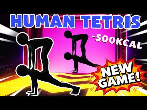Human Tetris х 2 Player Co-op | Immersive Interactive Warm Up (99% FAIL)