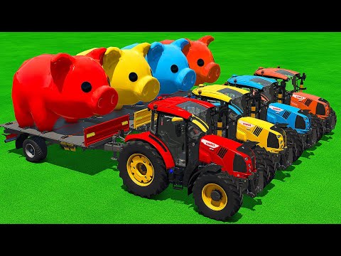 TRANSPORTING GIANT PIGS AND WHEAT WITH CLAAS TRACTORS & FENDT LOADERS - Farming Simulator 25