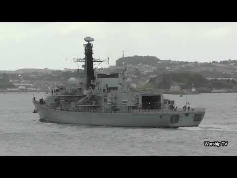 HMS NORTHUMBERLAND F238 LEAVES DEVONPORT NAVAL BASE AT DEVIL'S POINT - 29th June 2020