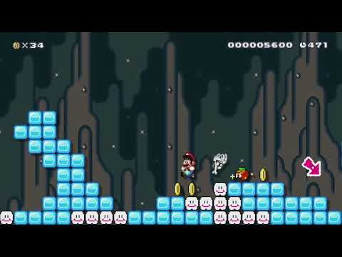 Crystal Caverns 3-3 by Phoenix - SUPER MARIO MAKER - NO COMMENTARY 1bi 1bj