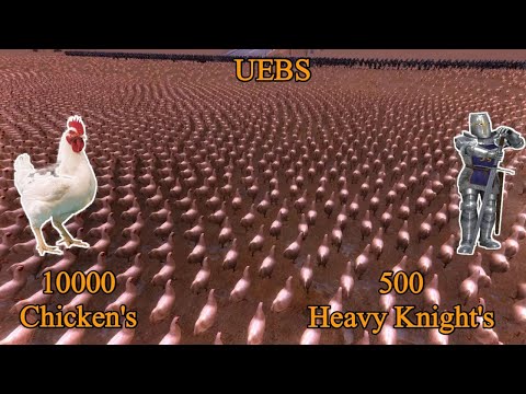 500 Heavy Knight's vs Chickens' 10000 | Ultimate Epic Battle Simulator |