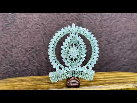White Beautiful Sparkle Stone Work Mukut For Deity Statues video