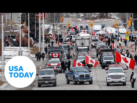 Truckers protest vaccine mandates, block US Canada bridge USA TODAY