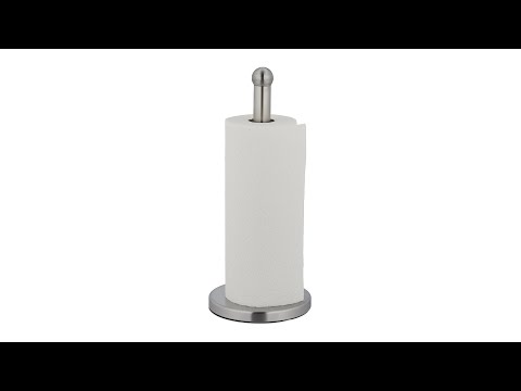 Keukenrolhouder rvs staand zilver - metaal - 15 x 35 x 15 cm