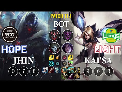 EDG Hope Jhin vs JAG Light Kai'Sa Bot - KR Patch 11.1