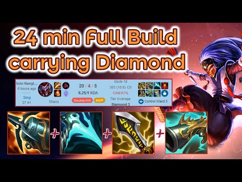 300 CS at 27 Minutes Hardcarry Shaco Dia 2 Ranked [League of Legends] Full Gameplay - Infernal Shaco