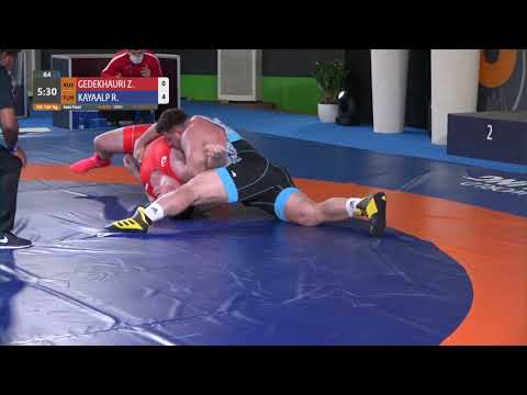 1/2 GR - 130 kg: Z. GEDEKHAURI (RUS) v. R. KAYAALP (TUR)