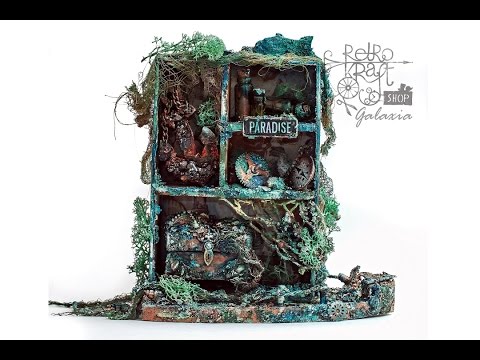 Shadow box tutorial with Alcohol Inks for Retro Kraft Shop