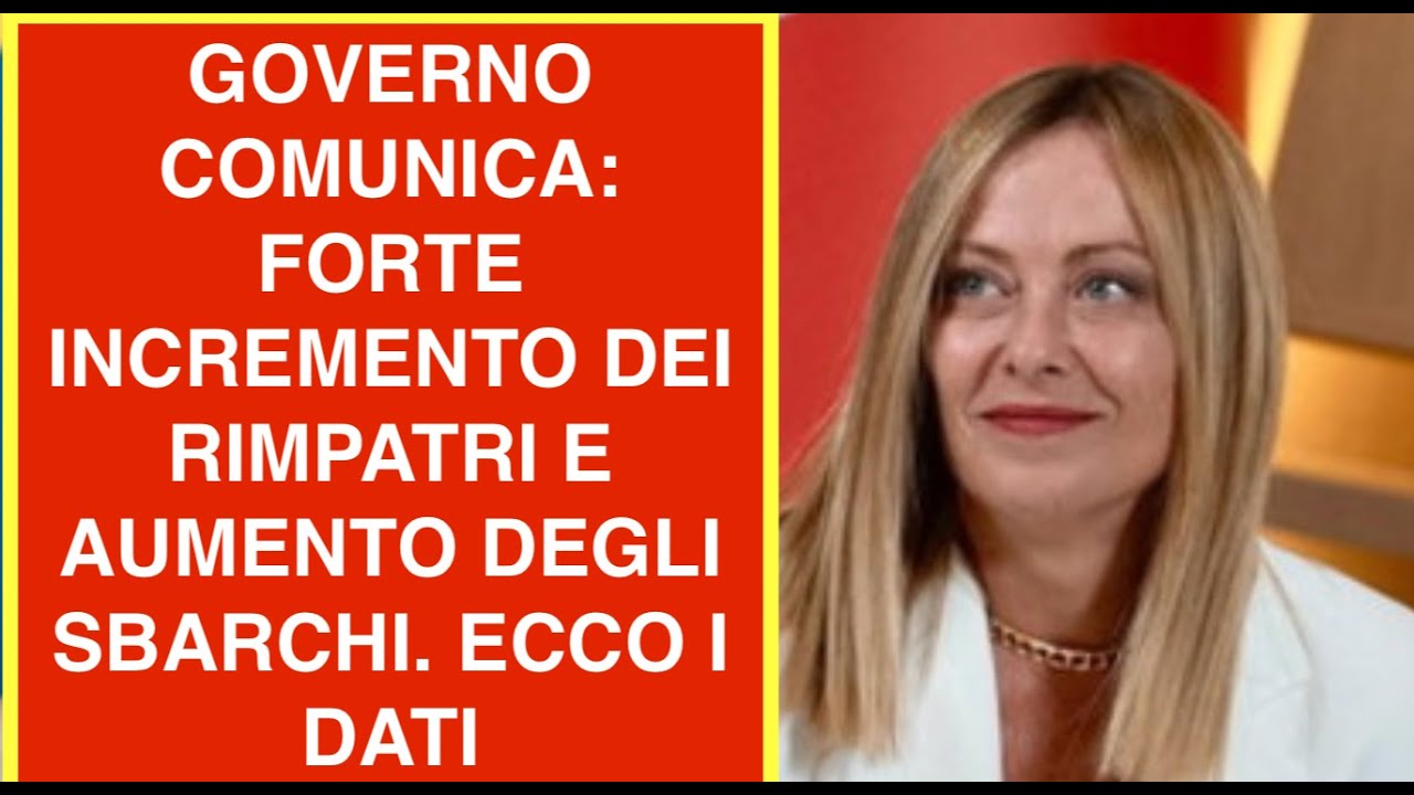 GOVERNO COMUNICA: FORTE INCREMENTO DEI RIMPATRI E AUMENTO DEGLI SBARCHI. ECCO I DATI