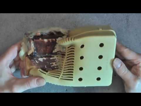 Melted fluo light ballasts monstrosities.