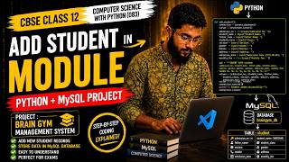 How to Add Student Record Using Python & MySQL | CBSE Class 12 Project | Brain Gym Management System