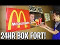 I OPENED A 24 HOUR McDONALD'S BOX FORT! 📦🍔 (FAST FOOD RESTURANT CHALLENGE!)