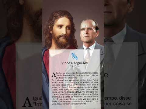 VINDE E ARGUI-ME #paodiario #williambranham #reflexão