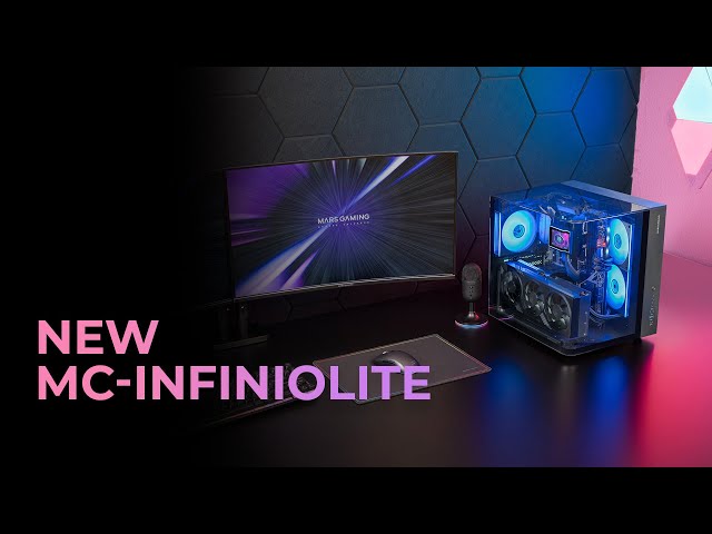 Mars Gaming Mc-infiniolite ATX Gaming Case con pannello superiore in vetro temperato, doppia fotocamera, nero video