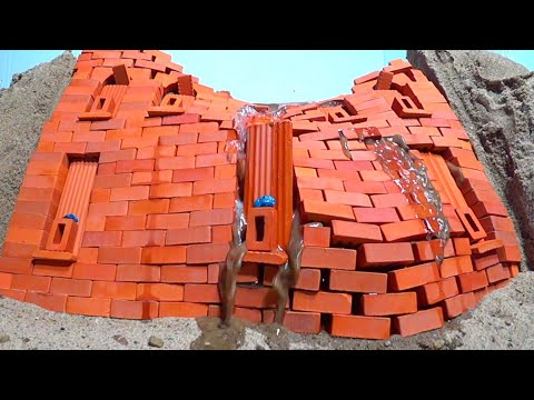 Mini Construction Of Mini Brick Dam Collapse