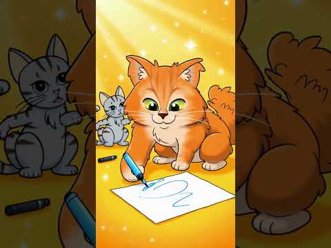Eine Katze namens Welpe – Lernen auf die richtige Art 🖍️