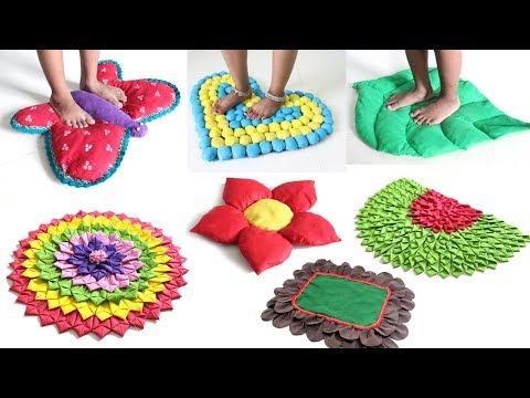 7 CREATIVE DOORMATS IDEAS from OLD SAREE & CLOTHES