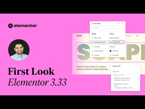 Variables Manager and Custom CSS! Elementor 3.33 - First Look with Roi ✨