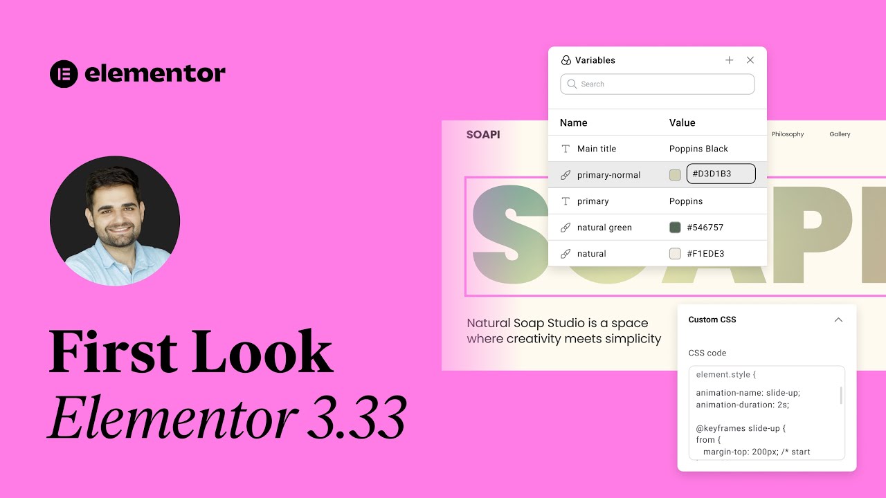 Variables Manager and Custom CSS! Elementor 3.33 - First Look with Roi ✨