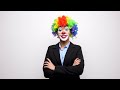 Female Clown In Business Suit Stock Video