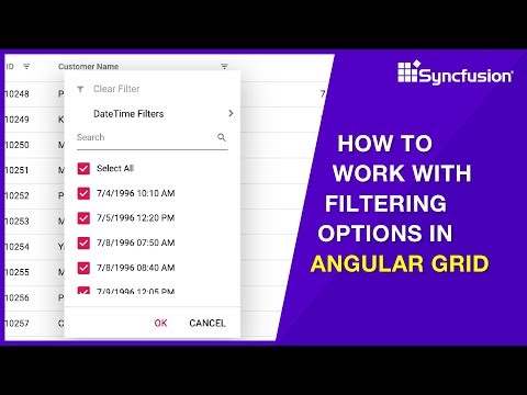 How to Work with Filtering Options in Angular Grid