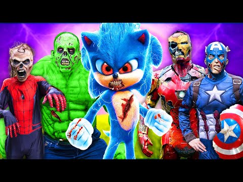 Zombie Sonic VS Avengers - Hide and Seek!