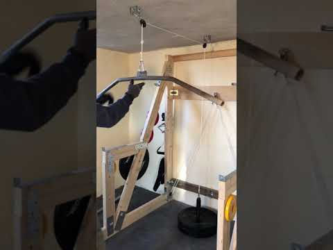 Lat pull down and seated row in my DIY Gym / Garagegym